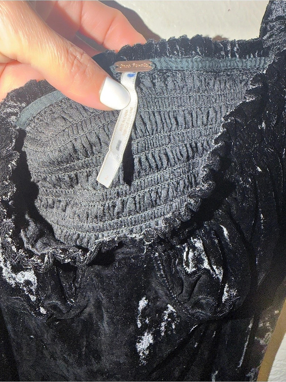 Free People Black Velvet dress Size XS - Picture 4 of 11